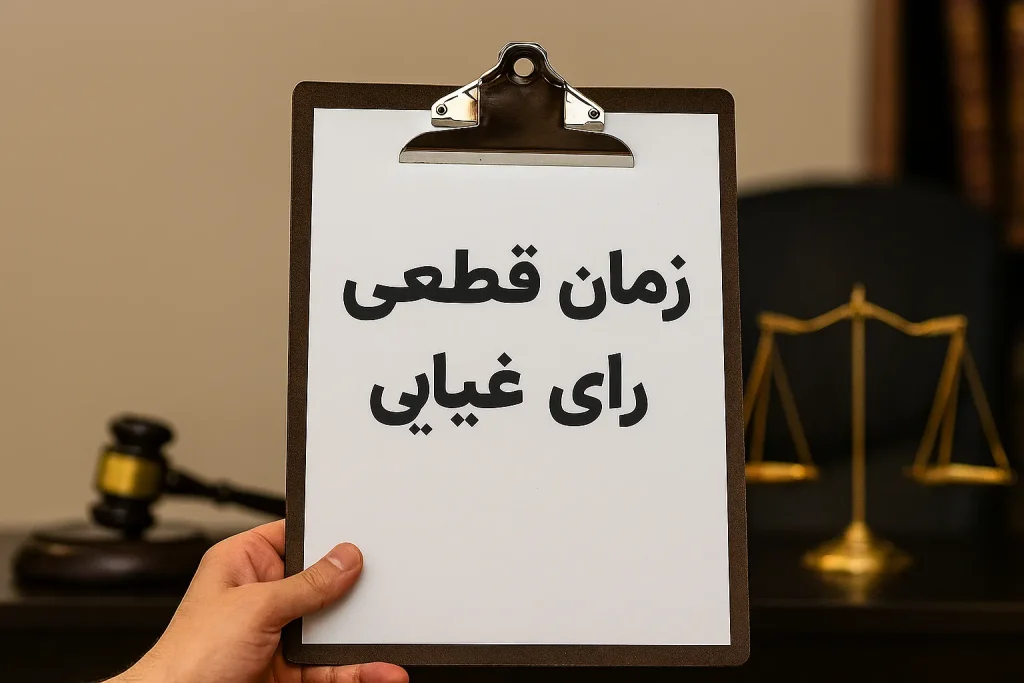 زمان قطعی شدن رای غیابی