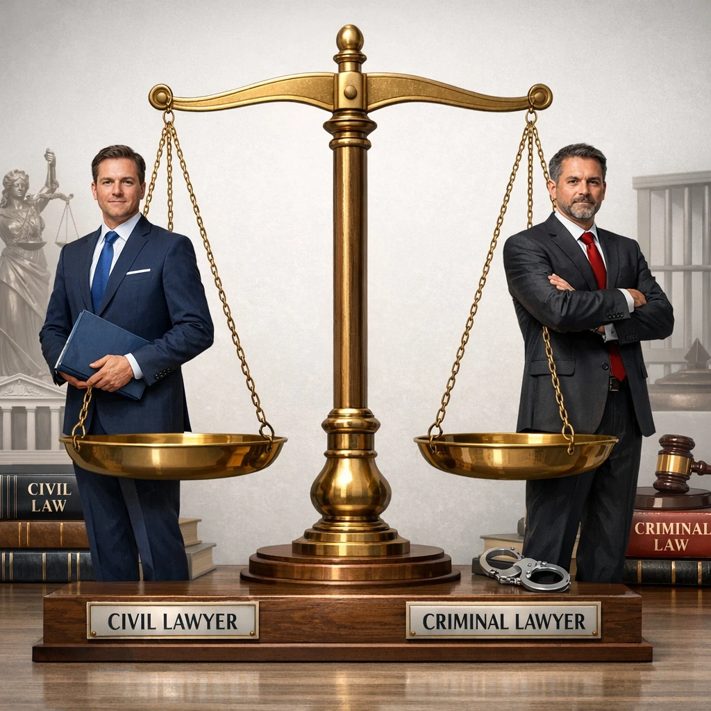 فرق وکیل حقوقی و کیفری