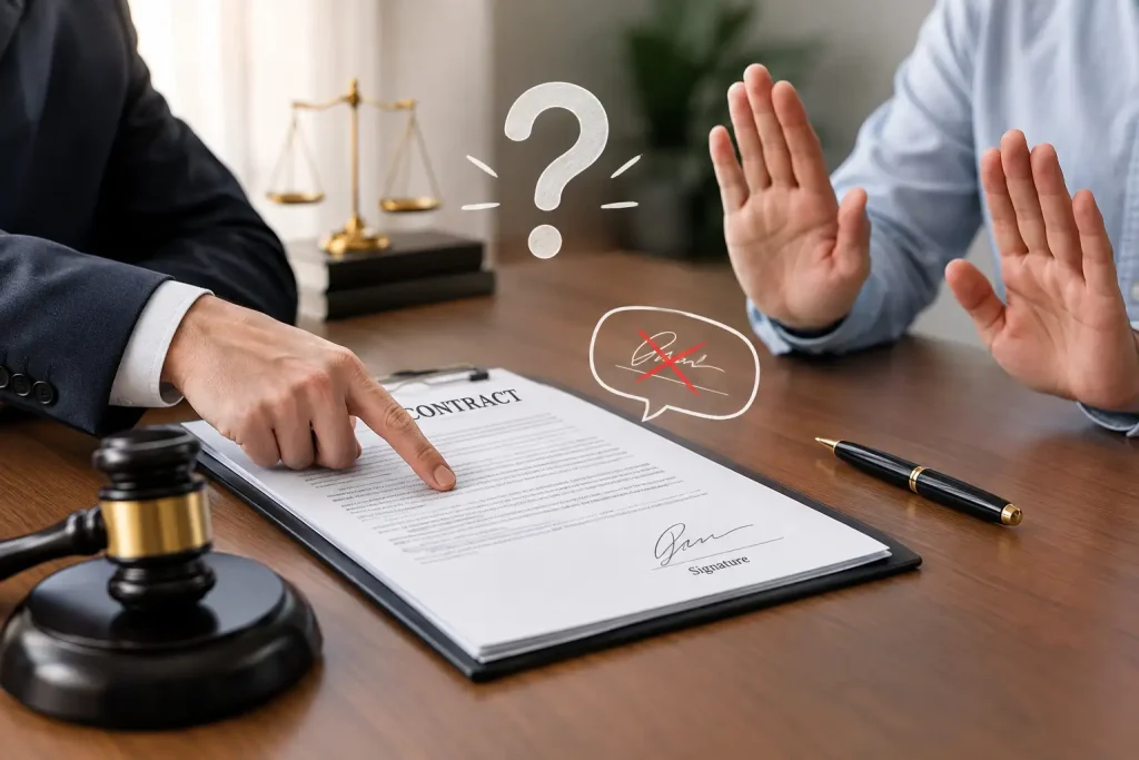 انکار امضا قرارداد